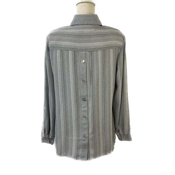 Brenda Goode VTG Button Blouse Size Small Gray Womens Top Shell - Picture 2 of 11